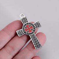 Dawapara Templar Cross Pendant for Jewelry Making Holy Knight Religious Protection Amulet Stainless Steel Charm DIY Accessories