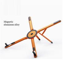 Foldable Magnetic Laptop Stand Aluminum Alloy Portable Adjustable Stand Heat Dissipation Holder Supports Phone Tablet Notebook oranžinė