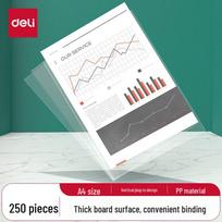 Deli A4 Transparent 11-Hole Loose-Leaf Document Protectors