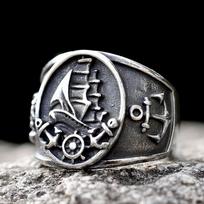 Men's 316L stainless steel Viking biker ship's anchor Ring For Men fashion Chic Fancy Halloween Jewelry free shipping 8