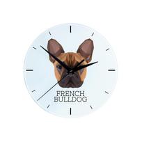 Buldog Francuski -Geometryczny Zegar Ścienny Ze Zdjęciem I Napisem Marki Art-Dog