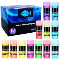 10 Colors Glow in The Dark Acrylic Paint - 60ml Luminous Art Set for Kids DIY, Waterproof Long Lasting Fluorescent Craft