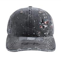 Good Quality Rivet Rhinestone Washed Ripped Hole Vintage Baseball Cap Man Woman Techwear Style Hip Hop Punk Denim Hat Adjustable