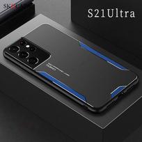 Prabangus aliuminio matinis metalinis dėklas, skirtas Samsung Galaxy S24 S23 S22 Ultra S21 Plus S20 FE A55 A54 A53 plonas silikoninis telefono dangtelis For Samsung S21FE mėlyna