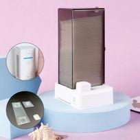 Automatic Cosmetic Cotton Box Press Type Dustproof Makeup Remover Storage Box white
