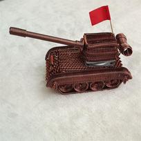Simulation Tank Shape Model Heavy Armored Vehicle Handmade Aluminium Wire Crafts Ornament Children's Educational DIY Toys Gifts