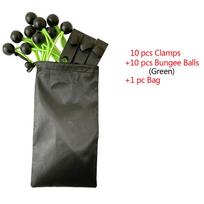 10Pcs Tent Clips 10Pcs Bungee Ropes Balls Outdoor Camping Canopy Awning Clip Tarpaulin Rope Clip High Strength Tension Fastening