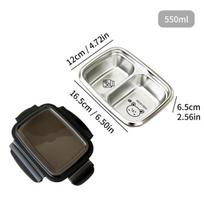 2/3 Grids 304 Stainless Steel Bento Box With Lid Leak-proof Divided Lunch Box For Kids Students Large Capacity Food Container