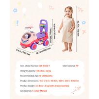 SucceBuy Ride On Toddler Push Car Push Car for Toddler Kids Ride On Toy with Horn & Music for Boys Girls Pink