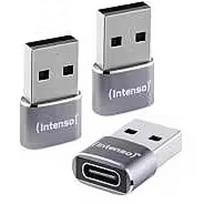 Intenso 3er Pack USB Adapter C480A USB-C Buchse zu USB-A Stecker, Unterstützt USB OTG, 480Mbps Datenübertragung, Aluminium anthrazit 7600013