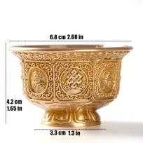 1pcs Copper Drinking Bowl Auspicious Tibetan Alloy Holy Water Cup Golden Buddhist Bowl Gift Indoor Altars Desktop Decorative (Gold,6.8cm 2.68inch)