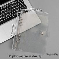 Japanese 6-Hole Transparent Binder Notebook - A5/A6 Creative Snap Button Planner A6 (No Pages)