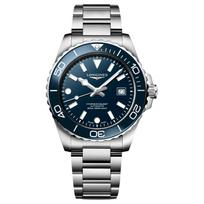 LONGINES Concas nardymo serijos automatinis mechaninis laikrodis 300 metrų atsparumas vandeniui 42 mm mėlynas ciferblatas nerūdijančio plieno ir keramikos korpusas L3.788.4.96.6 mėlyna