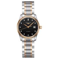 LONGINES Master Series Automatinis Mechaninis Ciferblatas 30 Metrų Vandeniui Atsparus Moteriškas Plieno Dėklas Nerūdijančio Plieno 18K Rožinio Aukso Dirželis L2.257.5.59.7 juoda