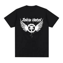 100 % medvilniniai marškinėliai Rock Band Tokio Hotel logotipas Spausdinti marškinėliai Unisexs Madingi Hip Hop Punk gotikiniai marškinėliai Oversized marškinėliai trumpomis rankovėmis S įvairiaspalvis