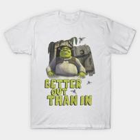 Men Black Print T-shirt Boy'S Shrek Better Out Than In Shrek Swamped Vintage Cartoon No-Cut Transfer Paper Print Cotton Tshirt S įvairiaspalvis