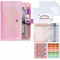 Soft Leather A6 Budget Binder 6 Hole Binder Pockets Cash Envelope Binder  School