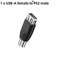 1-4PCS for PS2 To USB A/USB-C Male To Female Adapters Universal Game Console Converters for PS 2 Mouse Keyboard Laptop Connector