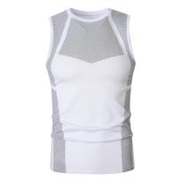 Mens Breathable Slim Fit American Style Sports Fitness Workout Sleeveless Tank Top S balta
