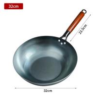 Kiniškas pagardintas Wok 32/34cm Geležiniai Wok Šefo Specialus Wok Keptuvė Virtuvės Indai Elektrinėms, Indukcinėms ir Dujinėms Viryklėms