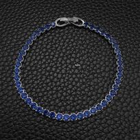 Multi-Color Zircon Hip-Hop Tennis Bracelet - No Fade, Full Diamond Design black