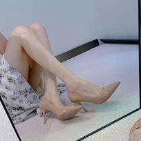 Pure desire sexy nude temperament celebrity high heels light mouth French autumn single shoes pointed patent leather stiletto women's shoes 34