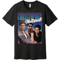 Christopher Moltisanti Negabaritinis marškinėlis su grafika - Juokingas gatvės mados marškinėlis - Nostalgiškas gatvės stiliaus drabužis - Juodas - XXL L juoda