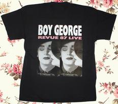 Boy George (Culture Club) Vintažiniai Marškinėliai Juodi Visų Dydžių T-Shirt AH376 Unisex Marškinėliai XXXXL