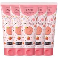 SkinPastel Peach Sweet Foam Cleansing [Bulk Pack of 5] - Vitalizing & Pore Refining Facial Cleanser 150ml x 5pcs