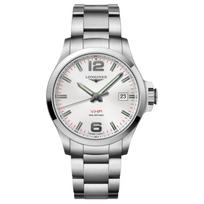 LONGINES Concas serijos kvarcinis mechanizmas 50 metrų atsparumas vandeniui vyriškas laikrodis Šveicariškas laikrodis 43mm sidabrinis ciferblatas nerūdijančio plieno korpusas L3.726.4.76.6 kvarcas