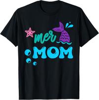 Mer Mom Mermaid Shirt Matching Family Gifts T-Shirt S įvairiaspalvis