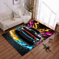 Fiery vibrant powerful sports car carpet Yoga living room room decor children's crawling mat doormat area rug games mat 40x60cm