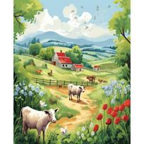 GATYZTORY Hand Painting village Scenery Landscape Picture Acrylic Painting By Numbers Kit DIY Artwork Canvas Art Gift Home Decor 30x20cm no frame