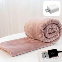 USB Electric Heating Blanket Heating Blanket 5V Low Heat Warm Body Blanket Cover Legs Shawl Home Office Outdoor Portable Heating Blanket 100*80cm rožinė