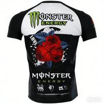 Monster Energy 3D Printed Men's T-Shirt with Street Rose Pattern - Casual Clothing for Adults - Sports Quick-Dry Breathable Top XXS