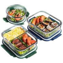 AVADEN Disposable 3-Compartment Meal Prep Container with Cutlery