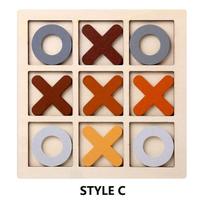 Wooden Tic-Tac-Toe Game for Kids: Educational Nine-Square Board, Parent-Child Interactive Toy