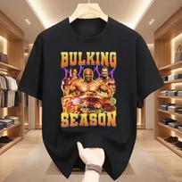 Bulking Season Kevin Levrone Funny Gym Meme T-Shirts Women Fashion Short Sleeve T-shirt Cotton Tees Streetwear Top S