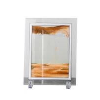 Kūrybinis stiklo smėlis tapyba skystas 3D smėlio laikrodžio baldai dekompresinis biuro geras darbastalio papuošimas gimtadienio dovana Beautiful coast -5 inches white