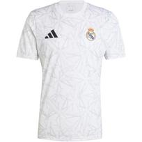Adidas „Real Madrid SS24“ visas logotipas Spausdinti Patogios mados apvalios kaklo trumpomis rankovėmis futbolo megztiniai vyriški palaidinės baltos spalvos IT5101 3XL
