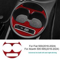 Real Soft Carbon Fiber Sticker For Fiat 500/Abarth 595/695 2016 2017 2018 2019 2020 2025 2025 2025 2025 LHD RHD Cup Holder Trim For Abarth 595 695