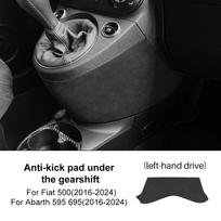 Top Suede Sticker For Fiat 500 Abarth 595/695 2016-2025 LHD RHD Car Anti-kick Pad Under Gear Shift Interior Trim Accessories