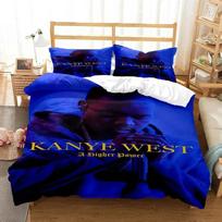 3D Print Rapper Kanye West Musik Bedding Set Double Twin King Duvet Cover Comforter Pillowcase Boys Girls Adults Bedroom EU Single(135*200cm)3pcs
