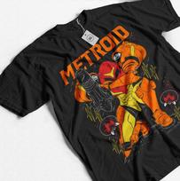 Metroid Samus Shirt NES Classic Game Nintendo Retro Graphic T-Shirt All Size Unisex T-Shirt L