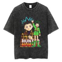 Hunter x Hunter Gon Freecss Character Collage Vintage Išplėtas Dydžio Marškinėliai | Unisex Anime Streetwear Marškinėlis L