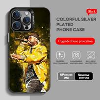 Fashion hot Rapper 50 Cent Phone Case black IMD Colorful Silver Suitable soft case for iPhone 16 15 14 13 12 11 XS Pro Max iPhone 15 Pro