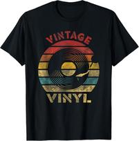 Vintažinis vinilo retro įrašas Vintažinės muzikos marškinėliai Unisex marškinėliai S įvairiaspalvis