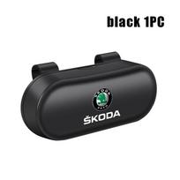 AEX1 Car Sun Visor Sunglasses Holder Case Glasses Box For Skoda S Kodiaq Octavia 2 3 Yeti Karoq Rapid Fabia VII VRS