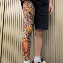 1 vnt. kvėpuojančios tatuiruočių kojinės, elastinės pilno ilgio kojinės, gyvatės raštas, vyriškos, apsaugančios nuo saulės, sportinės Style 9