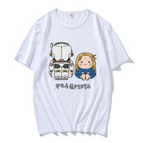 PRAGMATA Hugh Diana Sitting T-shirt Summer Unisex Streetwear Funny Cartoon Graphic Print Cotton Tee Shirt S